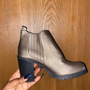 Chunky Bronze Ankle Boots